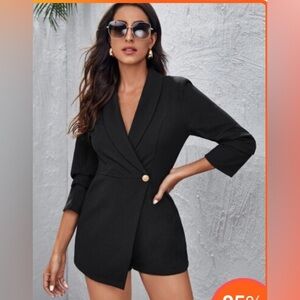 NWOTBlack romper with Gold Button